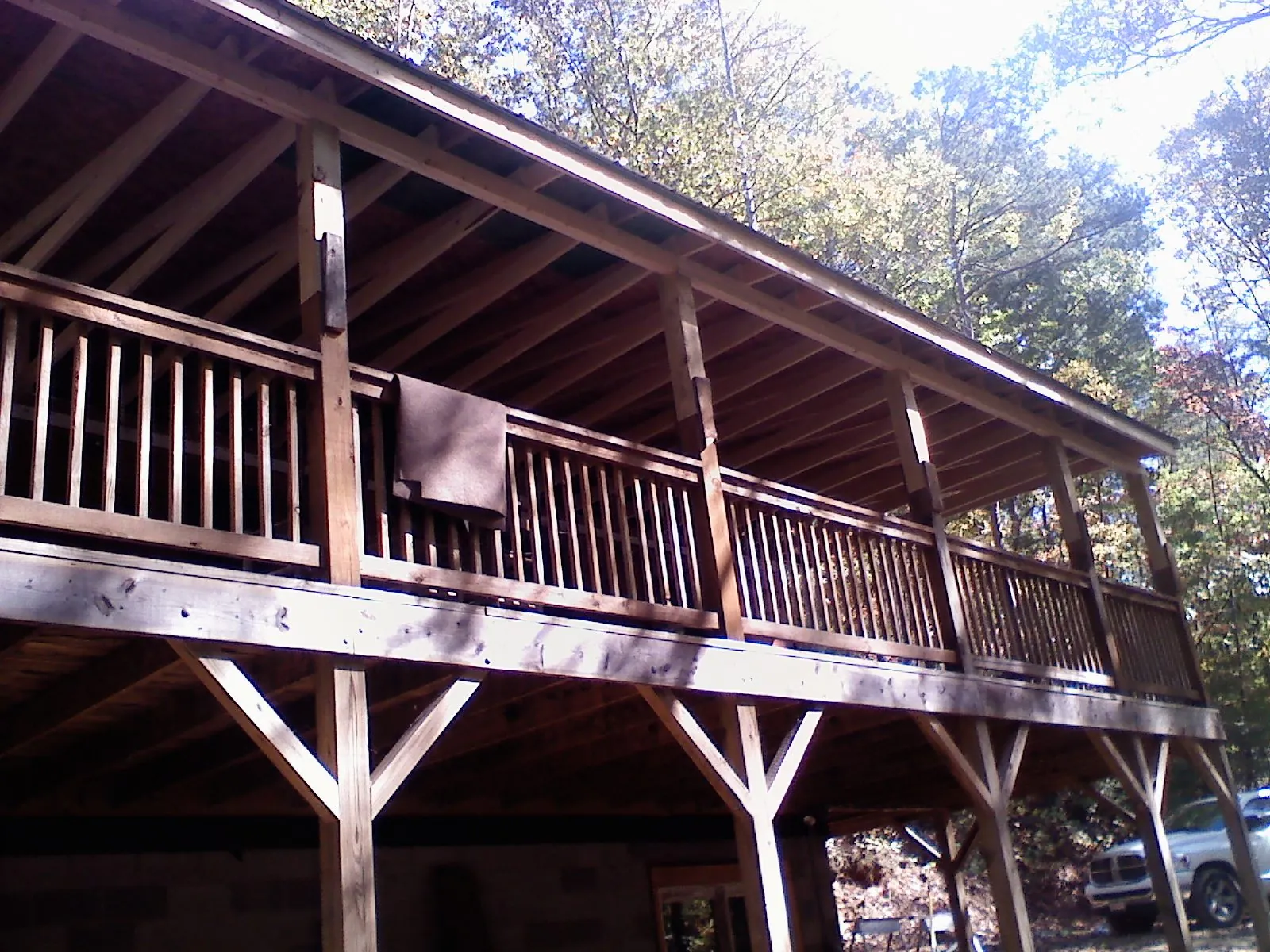Timber framing under a new elevated porch and deck — Roof Leak Repair in Hollandale by Roofing Brothers